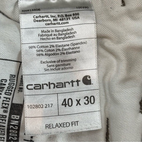 Carhartt 40/30 Relaxed Fit Double Knee Green Cargo Chinos - Picture 6 of 10